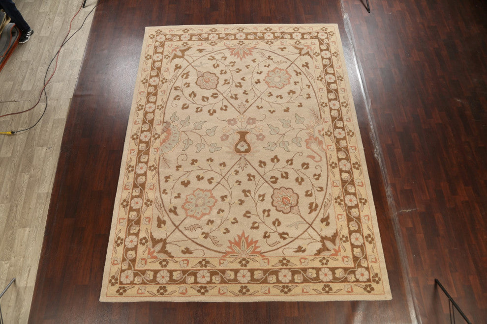 Traditional Floral Area Rug Wool Hand-tufted Oriental Carpet 9x12