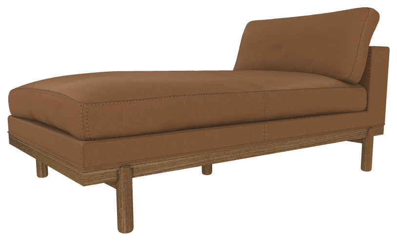 Cantor Leather Chaise, Finish: Fawn, Leather: Acorn