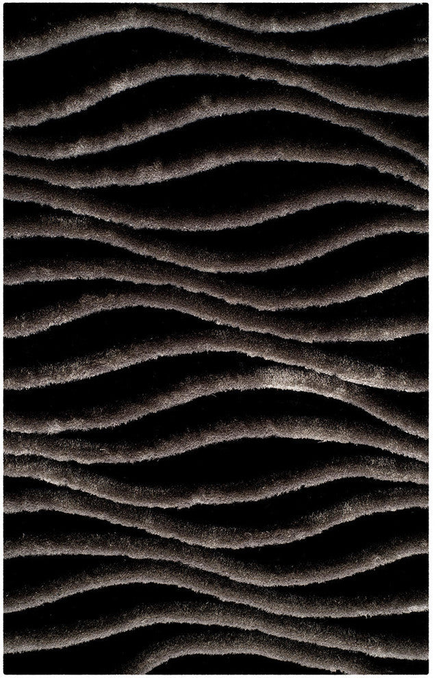 Safavieh Shag Sg551E Rug, Black/Grey, 8'0"x10'0"