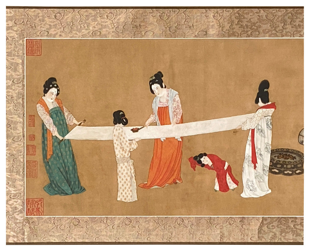 Chinese Calligraphy Ink Writing People Scenery Scroll Painting Wall Art Hws2030