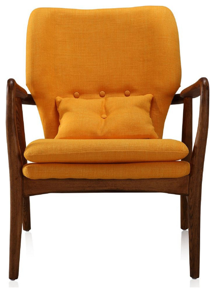 Bradley Accent Chair in Yellow and Walnut