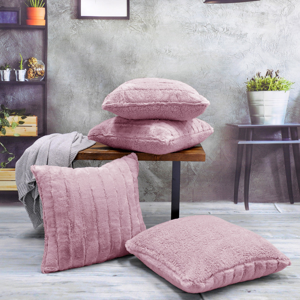 Super Mink Throw Pillow Covers, Set of 4, Polignac, 20''x20''