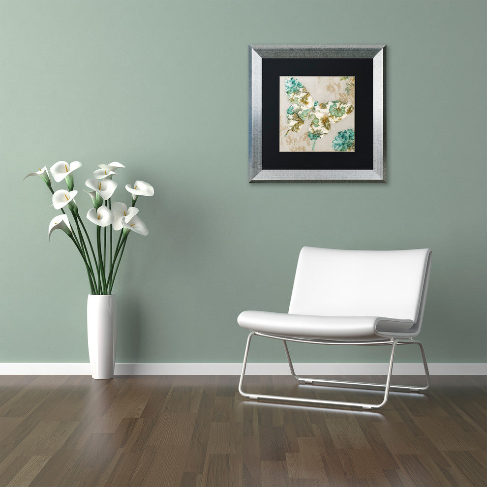 Color Bakery 'Winged Tapestry II' Art, Silver Frame, Black Matte, 11"x11"