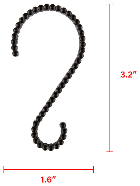 Utopia Alley Shower Hooks - Shower Curtain Rings for Bathroom, Set of 12, Black