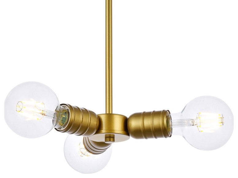 Reese 3-Light Brass Pendant