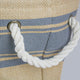 DII Burlap Bin Border Gray Round Small 9x12x12"