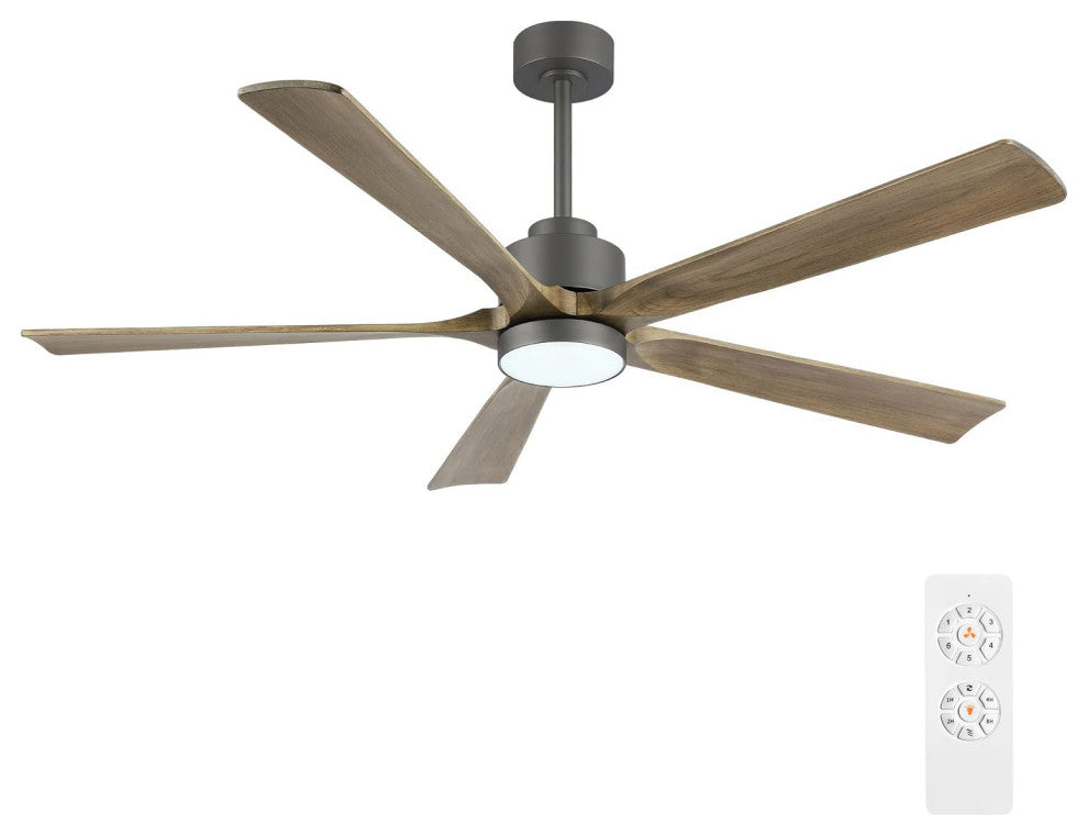 60 in LED Charcoal Ceiling Fan with Remote and Reversible DC Motor