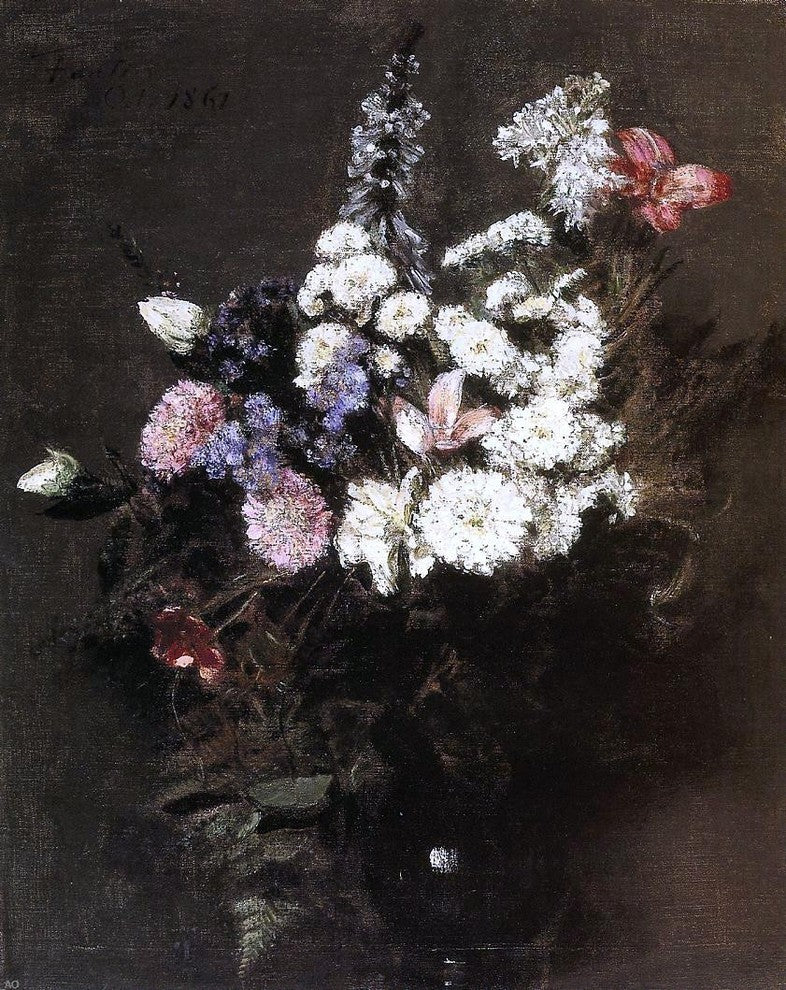 Henri FantinLatour Autumn Flowers Premium Canvas Print