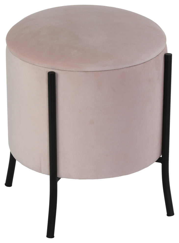 Cortesi Home Seattle Storage Ottoman, Blush Pink Velvet