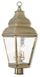 Exeter Post-Top Lantern, Antique Brass