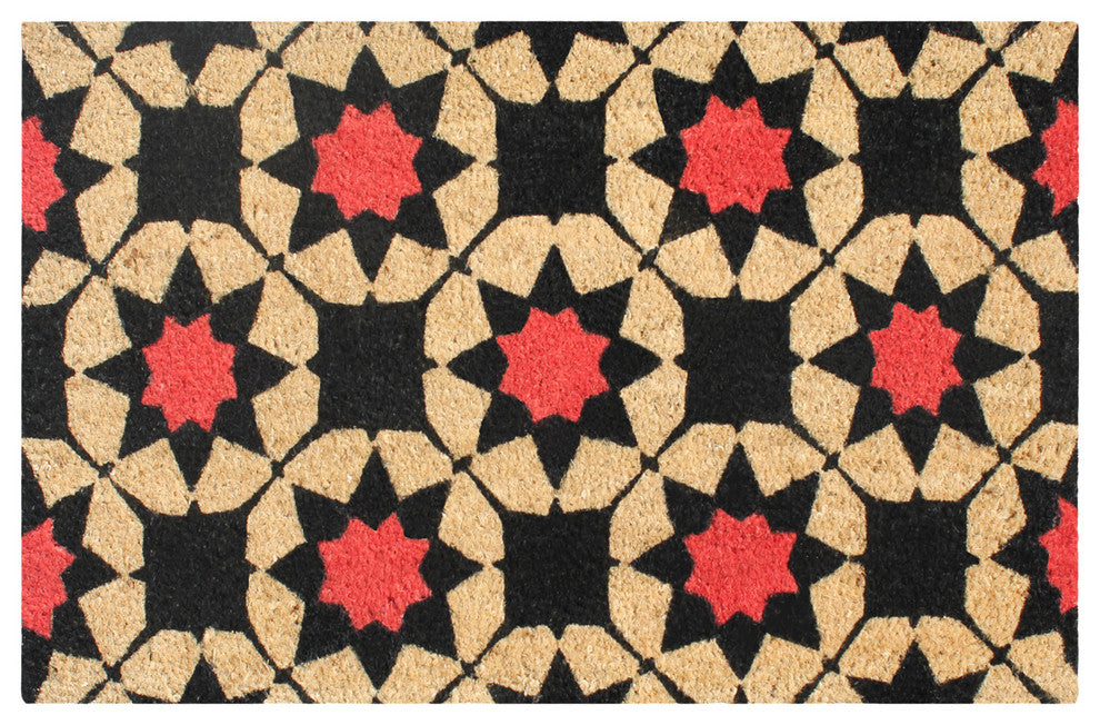 A1HC First Impression Payton Geometric Welcome 18"x30" Coir Doormat