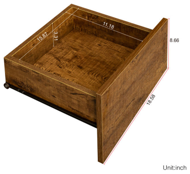 Three drawers MDF WALL-MOUNTED TV Cabinet with Walnut finish
