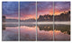 Quiet Lake Mirroring the Sky, Landscape Canvas Art Print, 48"x28", 4 Panels