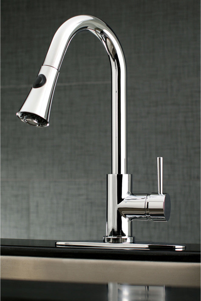 Gourmetier Single-Handle Pull-Down Kitchen Faucet, Polished Chrome