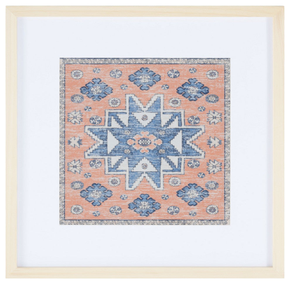 Safavieh Harjo 18" Terracotta/Blue Framed Textile Wall Art