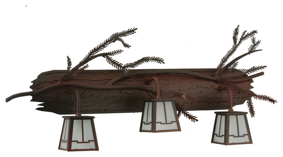 32 Wide Pine Branch Valley View 3 Light Vanity Light