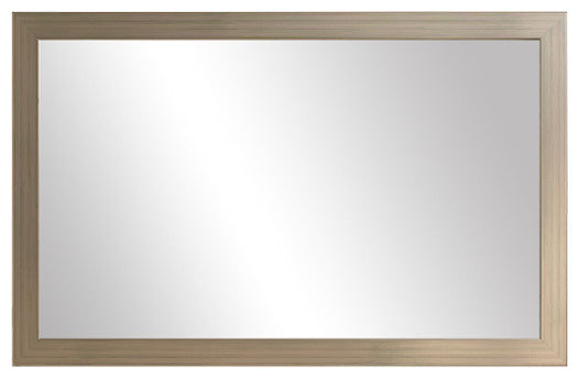 Meade Framed Wall Mirror, Aged Nickel, 20"x48"