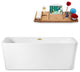 63" Streamline Bathtub and Tray With Drain, Polished Brass