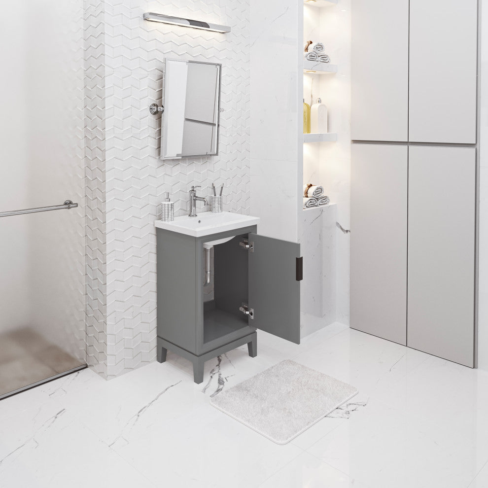 Elsa 20 In. Ceramic Sink Top Vanity in Cashmere Grey