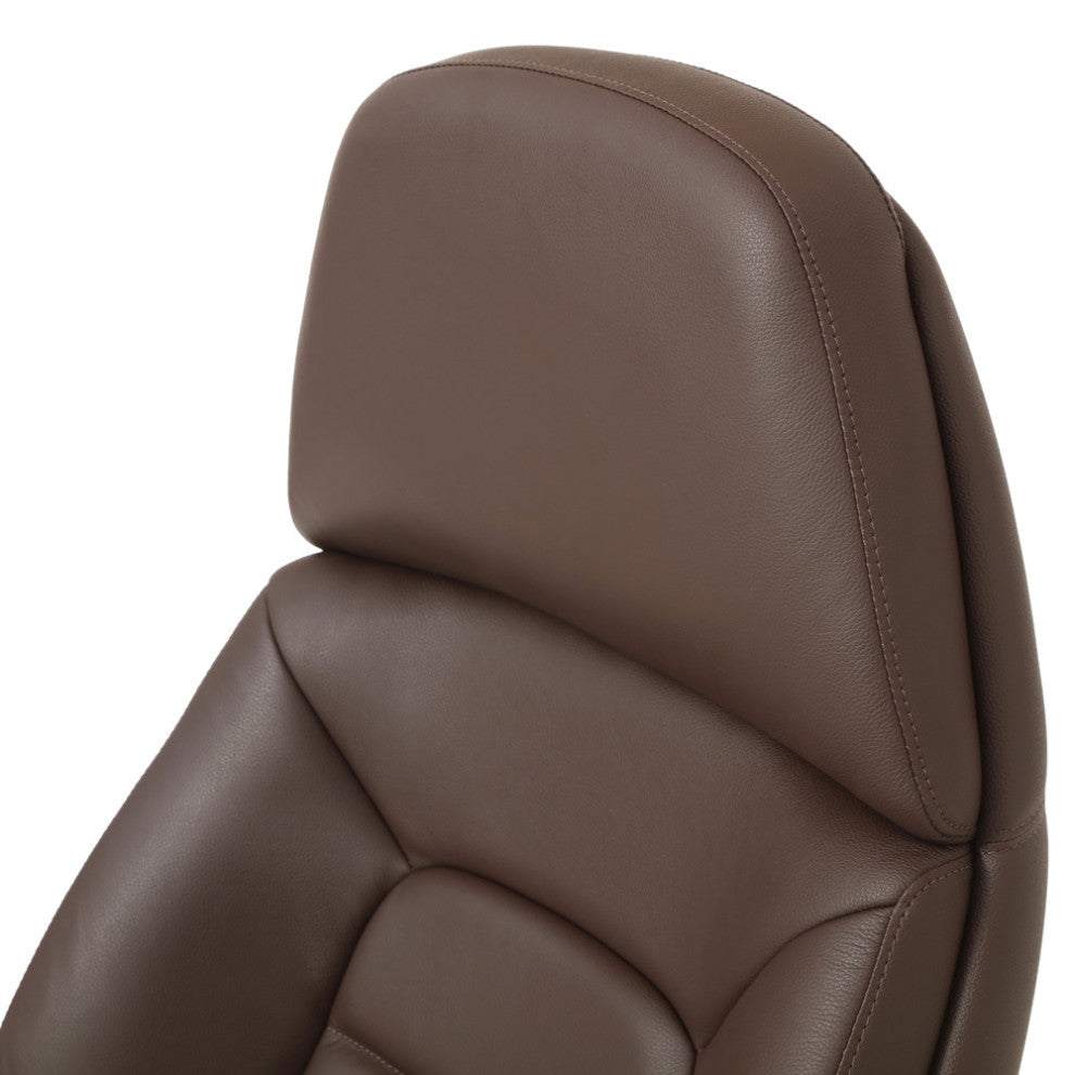 Gates Fully Reclining Adjustable Executive Chair Soft Top Grain Leather, Dark Brown