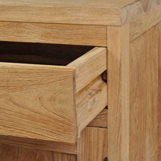 vidaXL Bedside Cabinet Solid Teak Colonial Rustic Nightstand Drawer Side Table