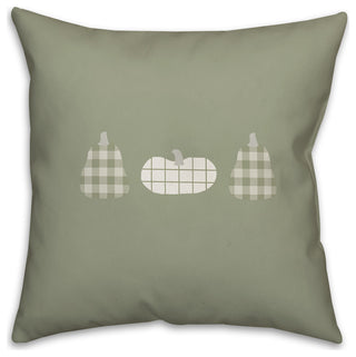 Sage Plaid Pumpkin 16x16 Spun Poly Pillow