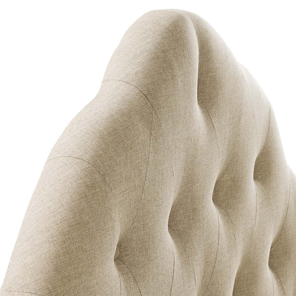 Sovereign King Tufted Upholstered Fabric Headboard, Beige