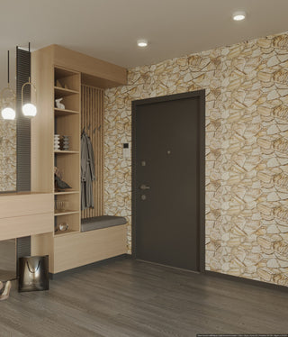 Faux Stone PVC 3D Wall Panels, Brown Beige, Sample, 9x9"