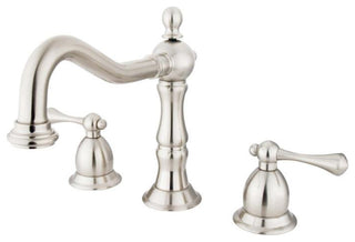 Heritage Two Handle 8" to 14" Widespread Lavatory Faucet with Brass Pop-up