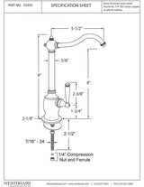 Premium Victorian 9" Cold Water Dispenser In Polished Nickel