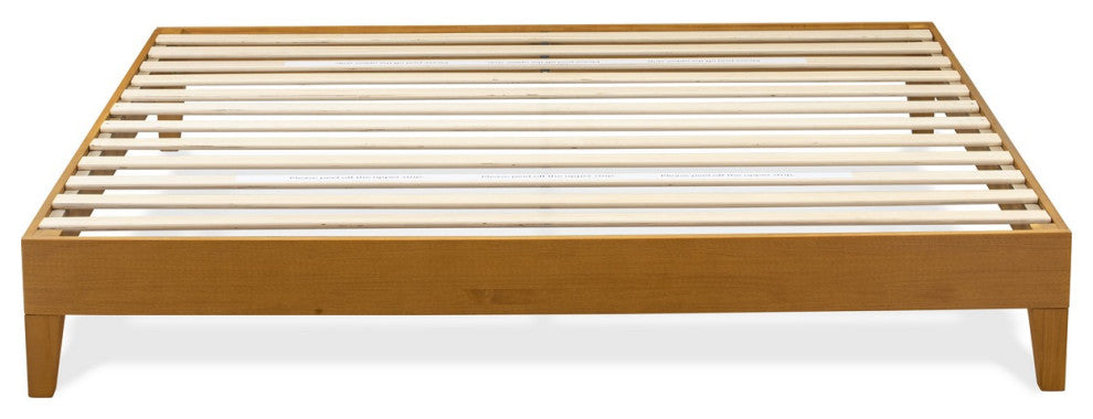 King Size Bed Frame With 4 Hardwood Legs And 2 Extra Center Legs Oak Finish