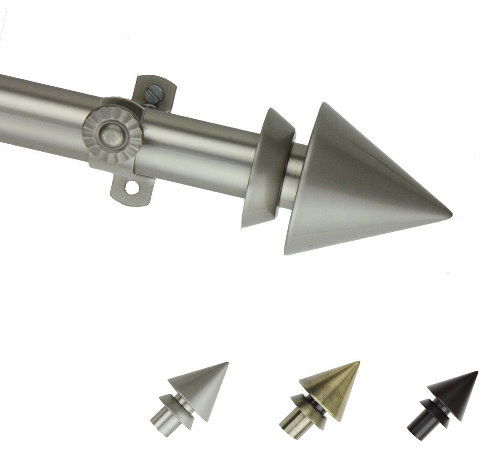 Jacob 13/16" Diameter Curtain Rod, Satin Nickel, 18-28"
