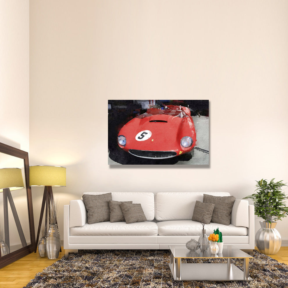 "1962 Ferrari in the Pits Watercolor" Fine Art Print