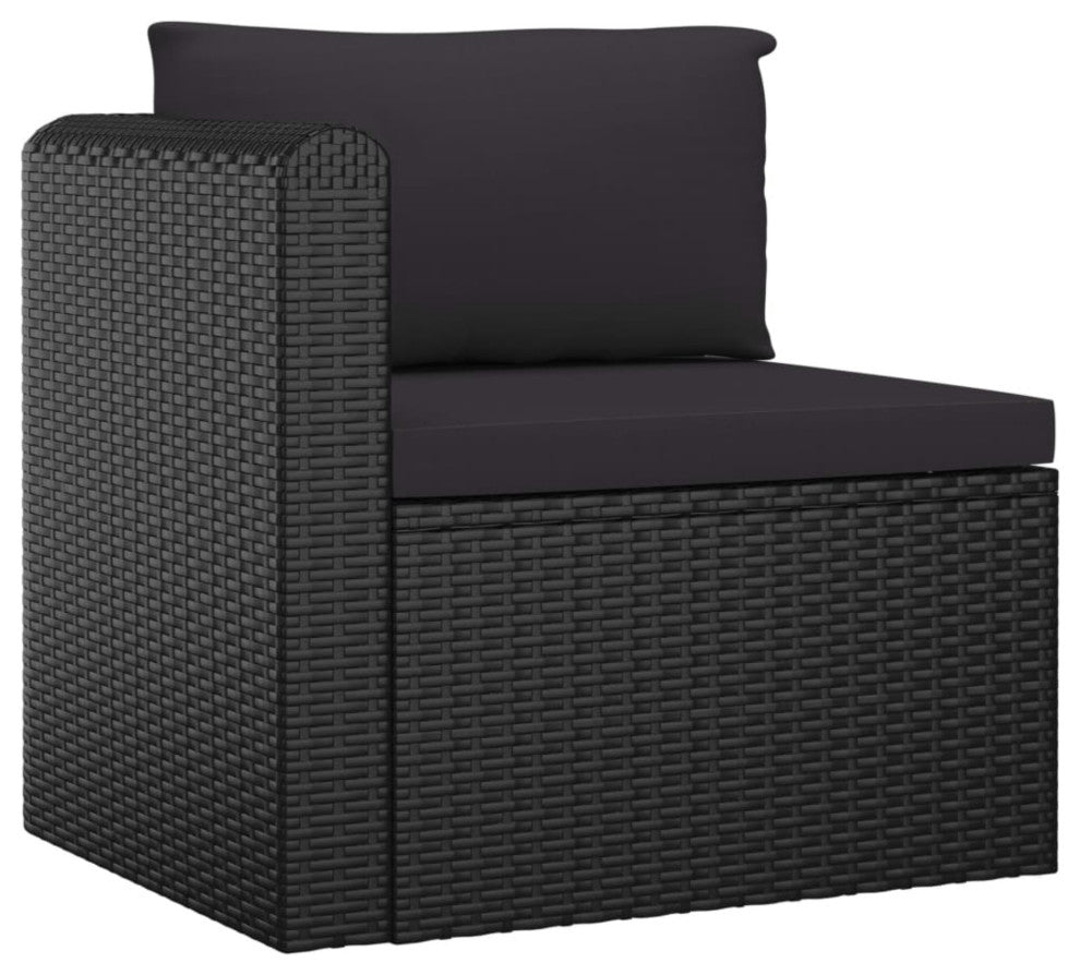 Vidaxl 9 Piece Garden Lounge Set With Cushions Poly Rattan Black