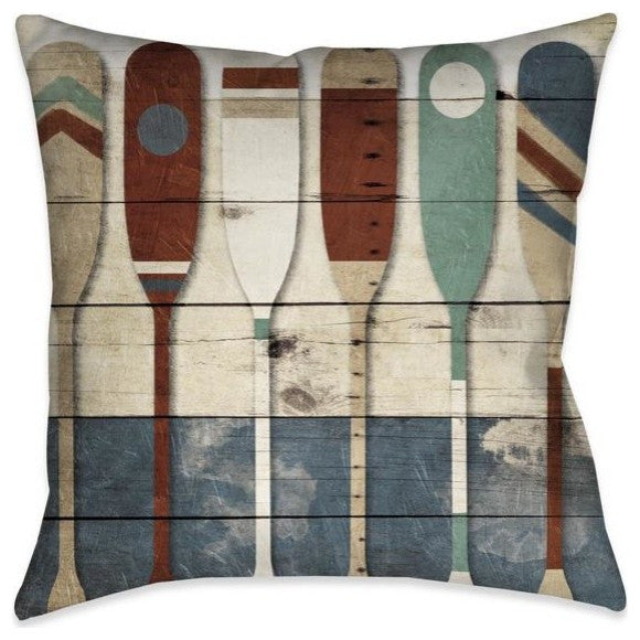 Laural Home Playful Oars 18" X 18" Indoor Decorative Pillow