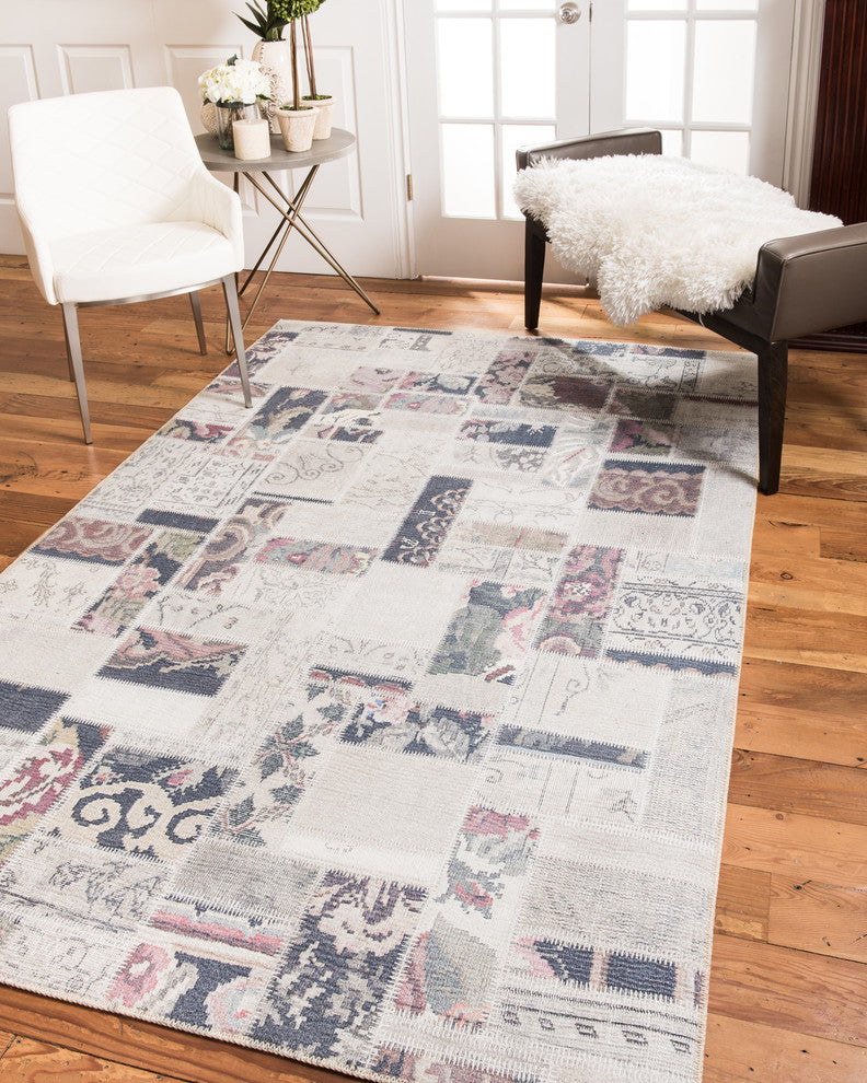 Luxor Polyester Vintage Oriental Area Rug Carpet, 6' X 9'