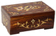 Natural Geo Handmade Rosewood Floral Wooden Decorative Box with Key