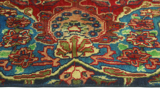 Fine Vintage Distressed Bernal Navy/Red Rug, 9'9 x 12'3