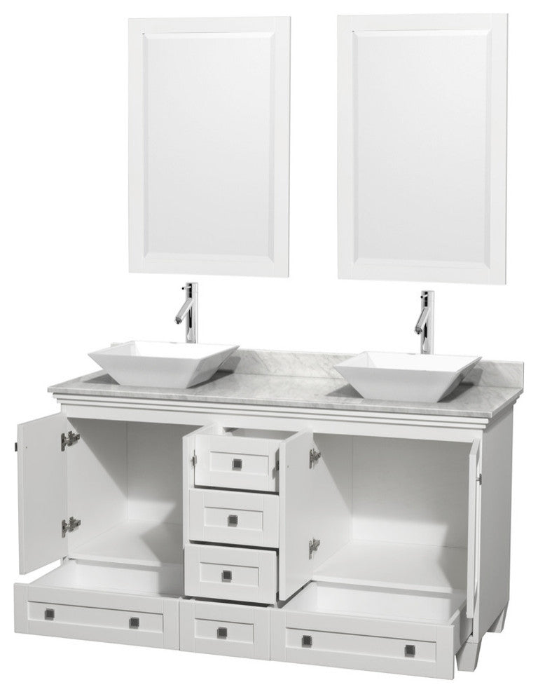 Acclaim Double Bathroom Vanity With Mirrors, 60"