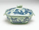 10" Antiqued Blue and White Tureen With Lid