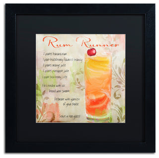 Color Bakery 'Cocktail Quartet III' Art, Black Frame, Black Matte, 16"x16"
