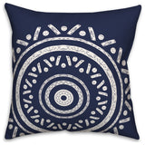 Simple Navy Boho Circle 20x20 Indoor/Outdoor Pillow