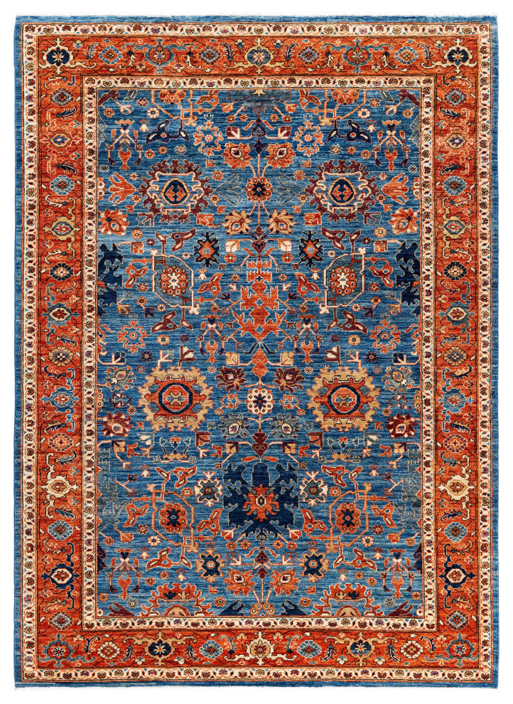 Serapi One-of-a-Kind Hand-Knotted Area Rug Light Blue, 6'4" x 8'9"