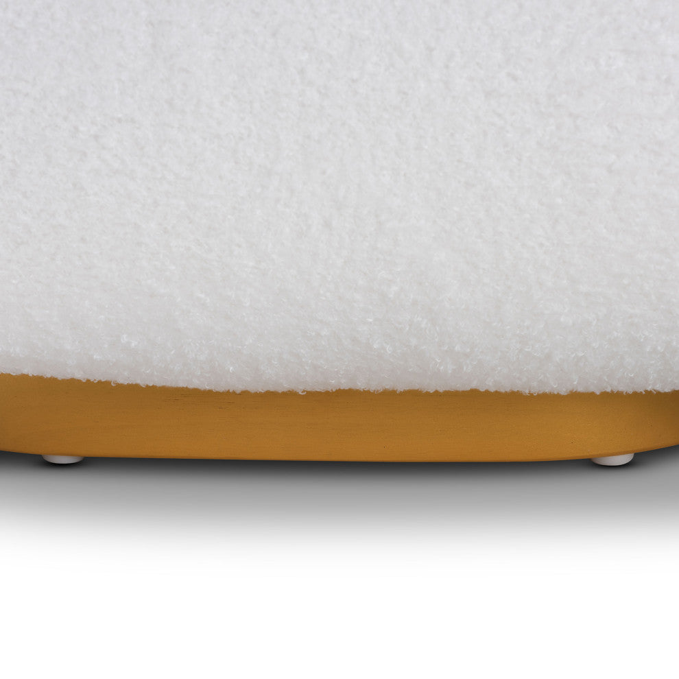 Zidane Contemporary White Boucle Upholstered Accent Chair