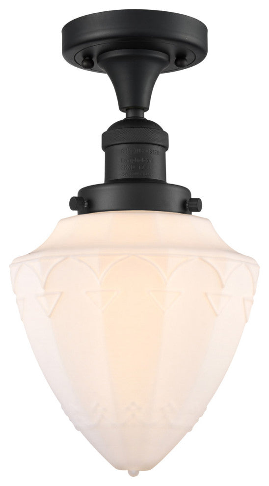 Innovations 517-1CH-BK-G661-7 1 Light Semi-Flush Mount, Matte Black