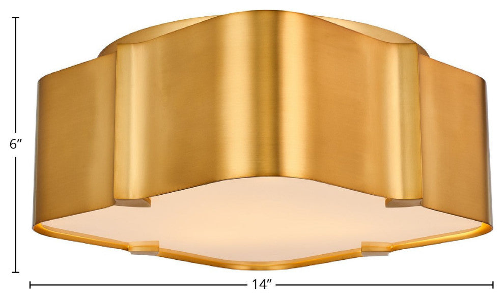 Lotus 14 In Flush Mount, Brass