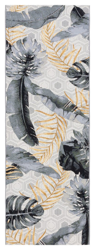 Safavieh Barbados Collection Indoor-Outdoor, BAR524 Rug, Grey/Gold, 2'8"x10'5"