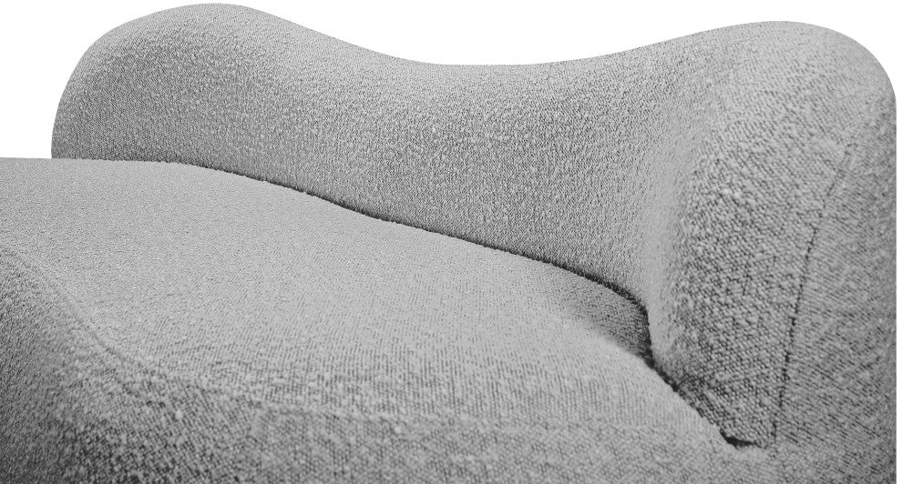 Flair Boucle Fabric Upholstered Bench, Grey