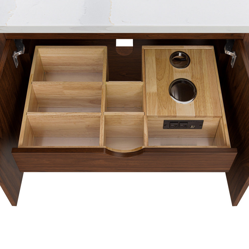 Zoe Vanity Only, Walnut Collection, 60"