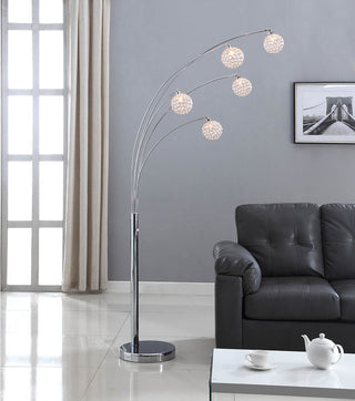 Manhattan 5-Arch Crystal Ball 84" Arched Floor Lamp